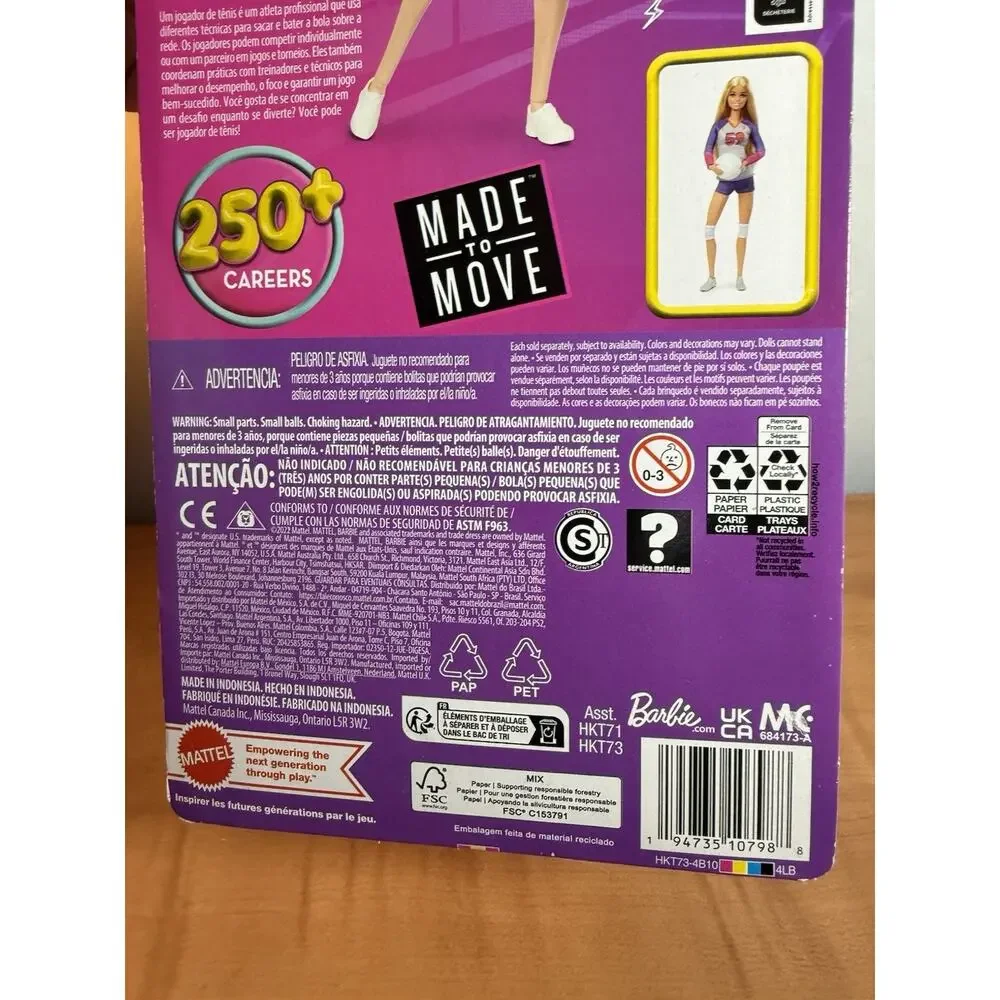 MATTEL Barbie Doll & Accessories, Career Tennis Player Doll HKT73 NRFB